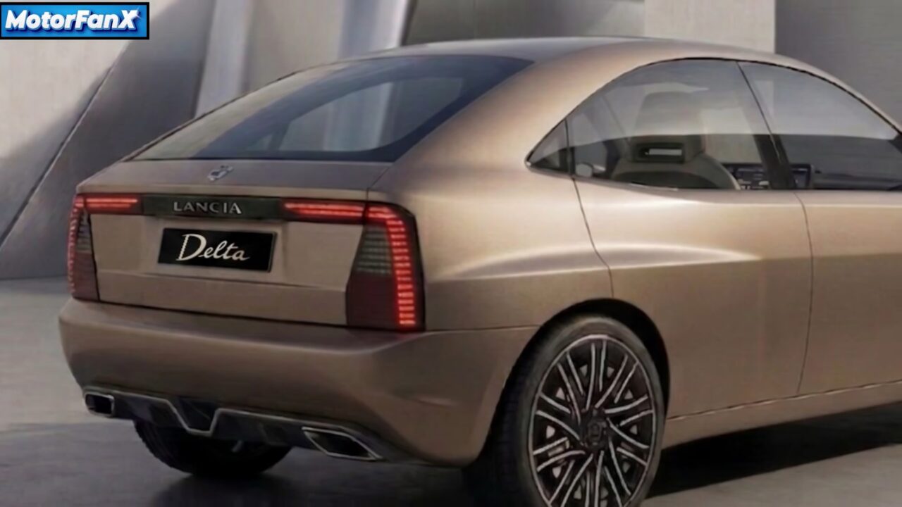 Nuova Lancia Delta 2028 HF Integrale render posteriore