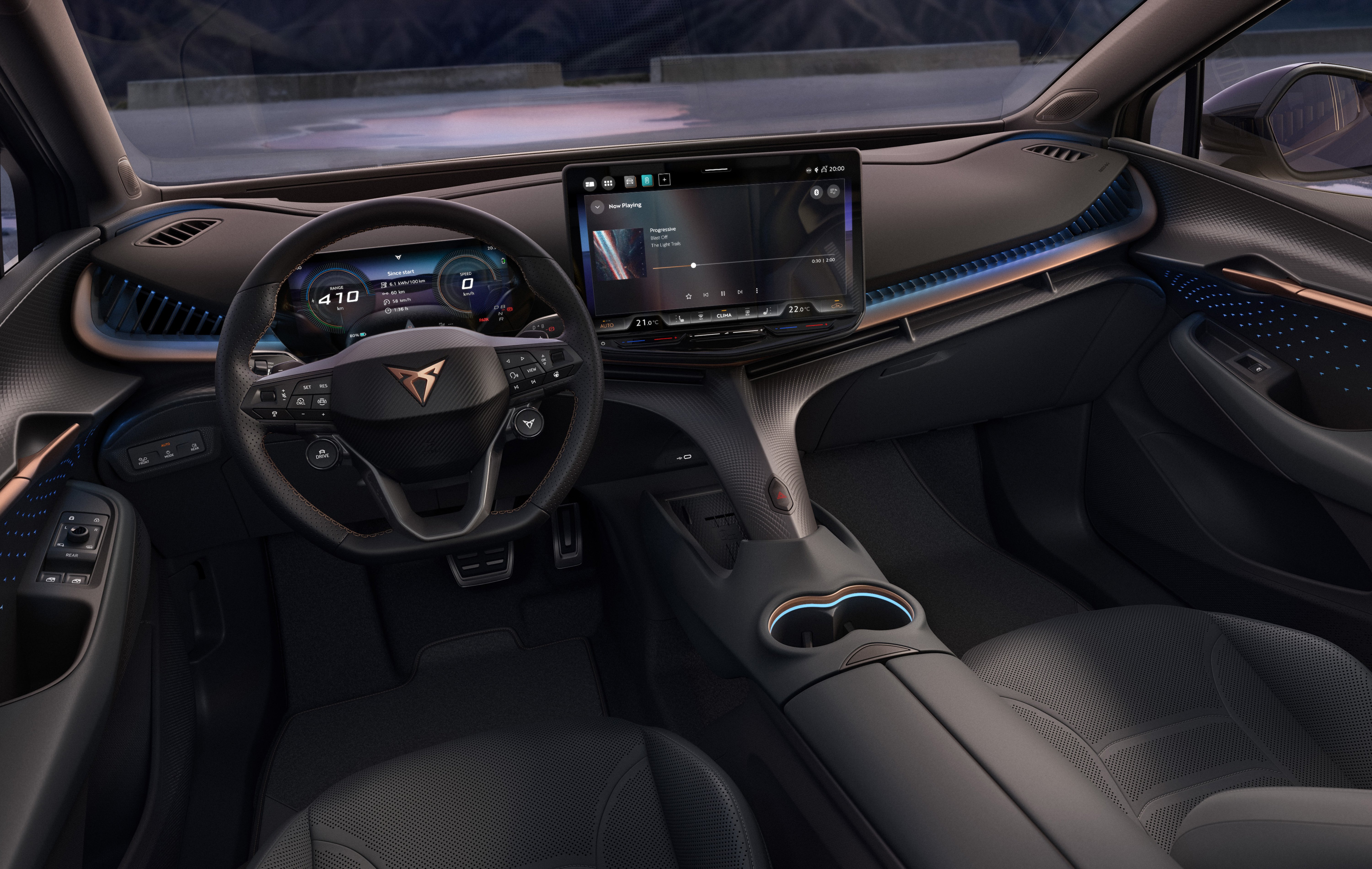 CUPRA Tavascan 2026 interni infotainment Android Virtual Cockpit