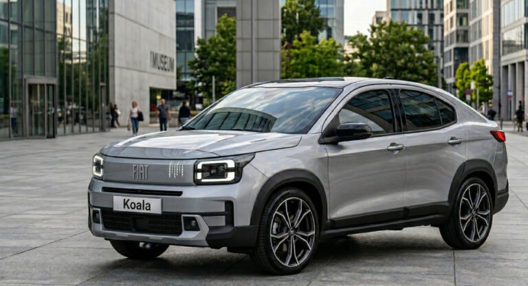Render Fiat Koala 2027 crossover coupé compatto grigio