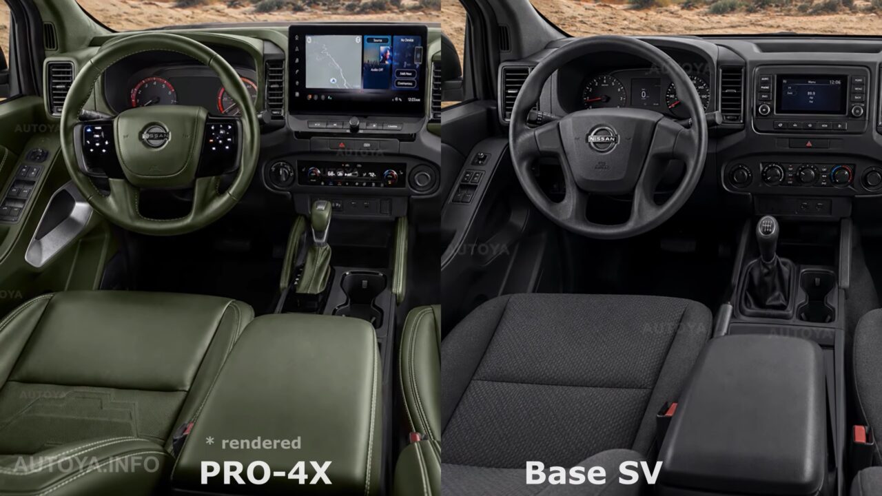 Nuova Nissan Xterra 2028 render interni, allestimenti Pro-4X e SV