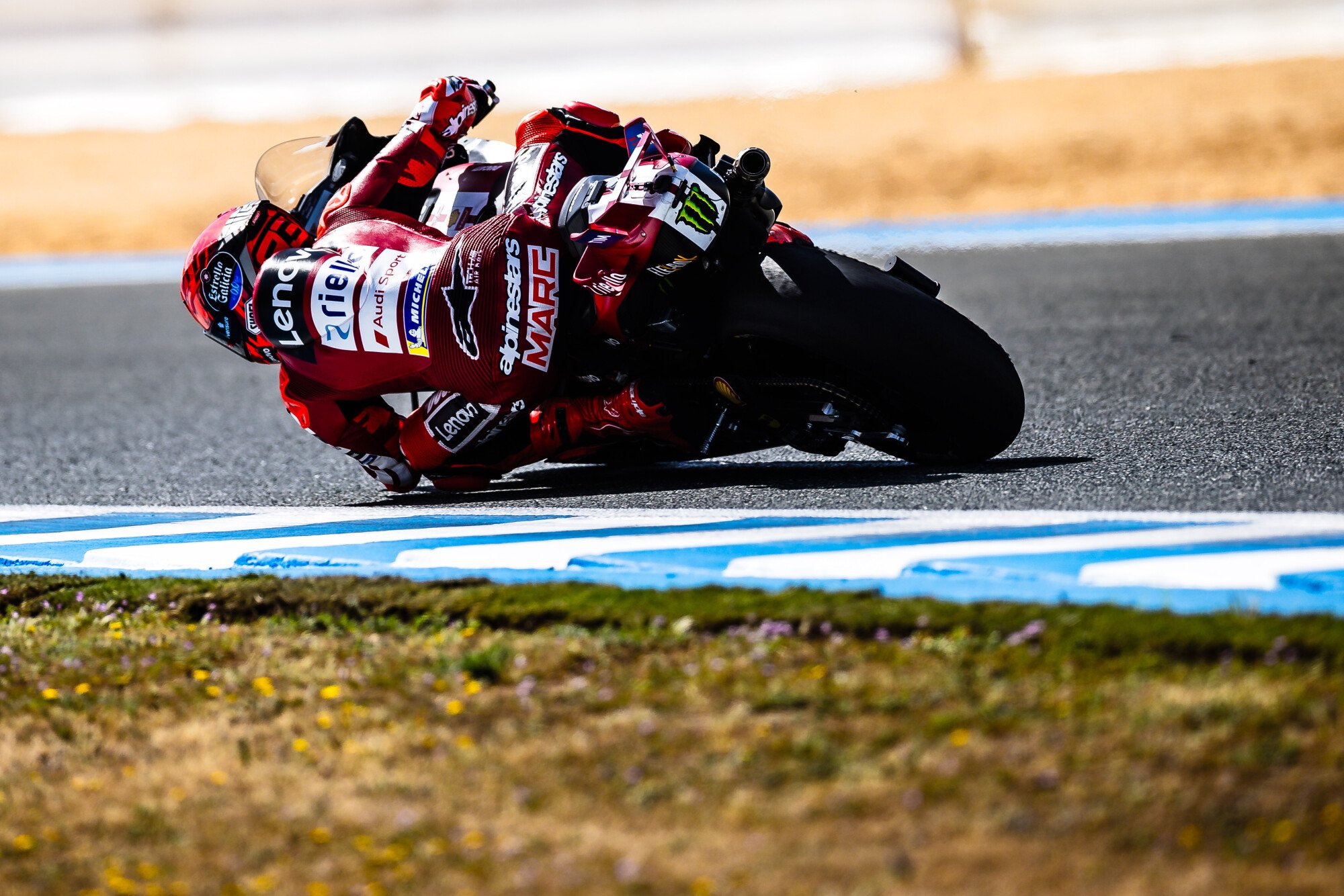 Ducati Lenovo Team test Jerez 27 aprile 2026 Bagnaia Marquez