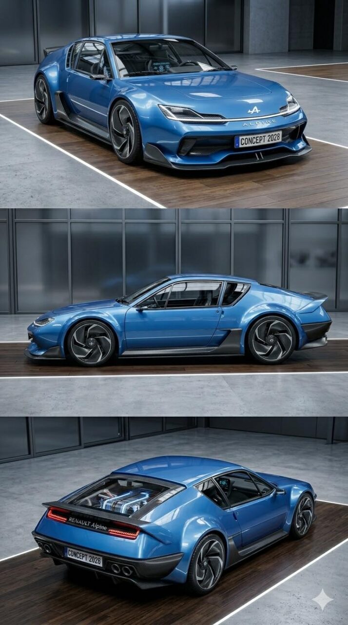 Alpine A310 2028 render coupé 2+2 elettrica