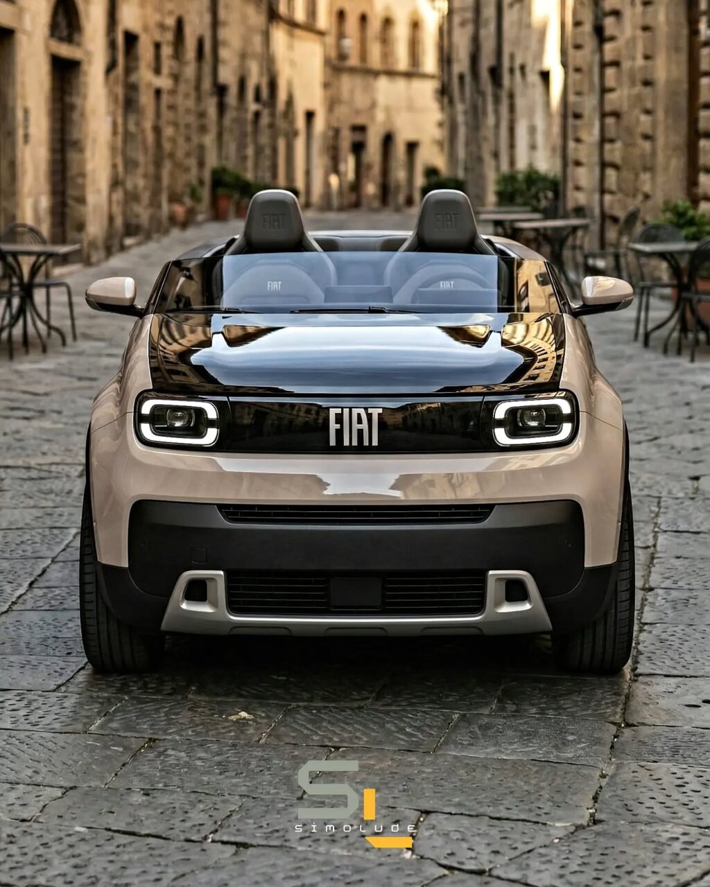 Fiat Pandina Spiaggina 2028 render concept estivo