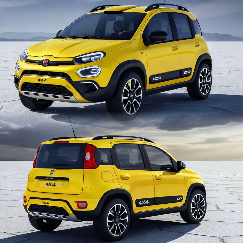 Fiat Pandina Cross 2027 ibrida vista laterale render