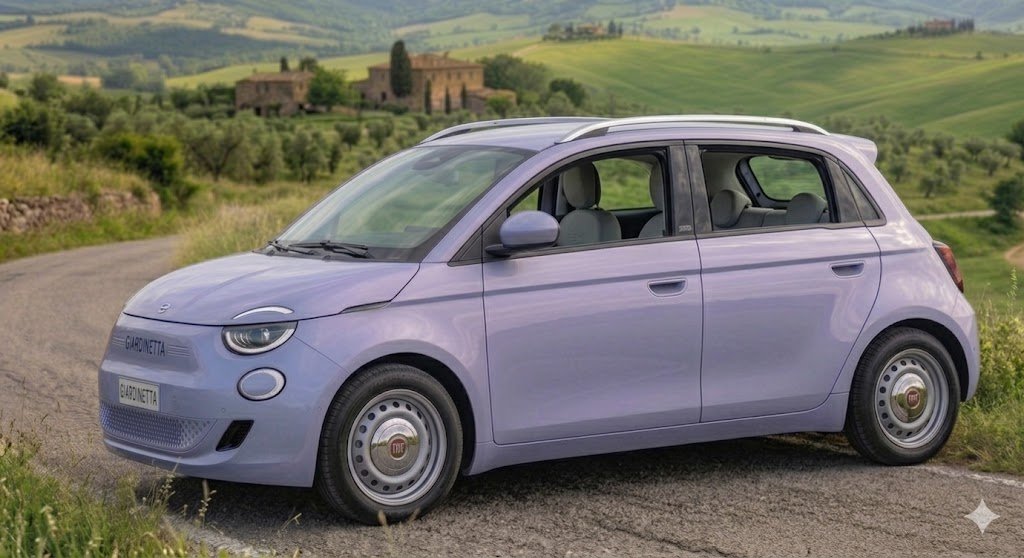 Render Fiat 500 Giardinetta, ipotesi di station wagon compatta a 5 porte