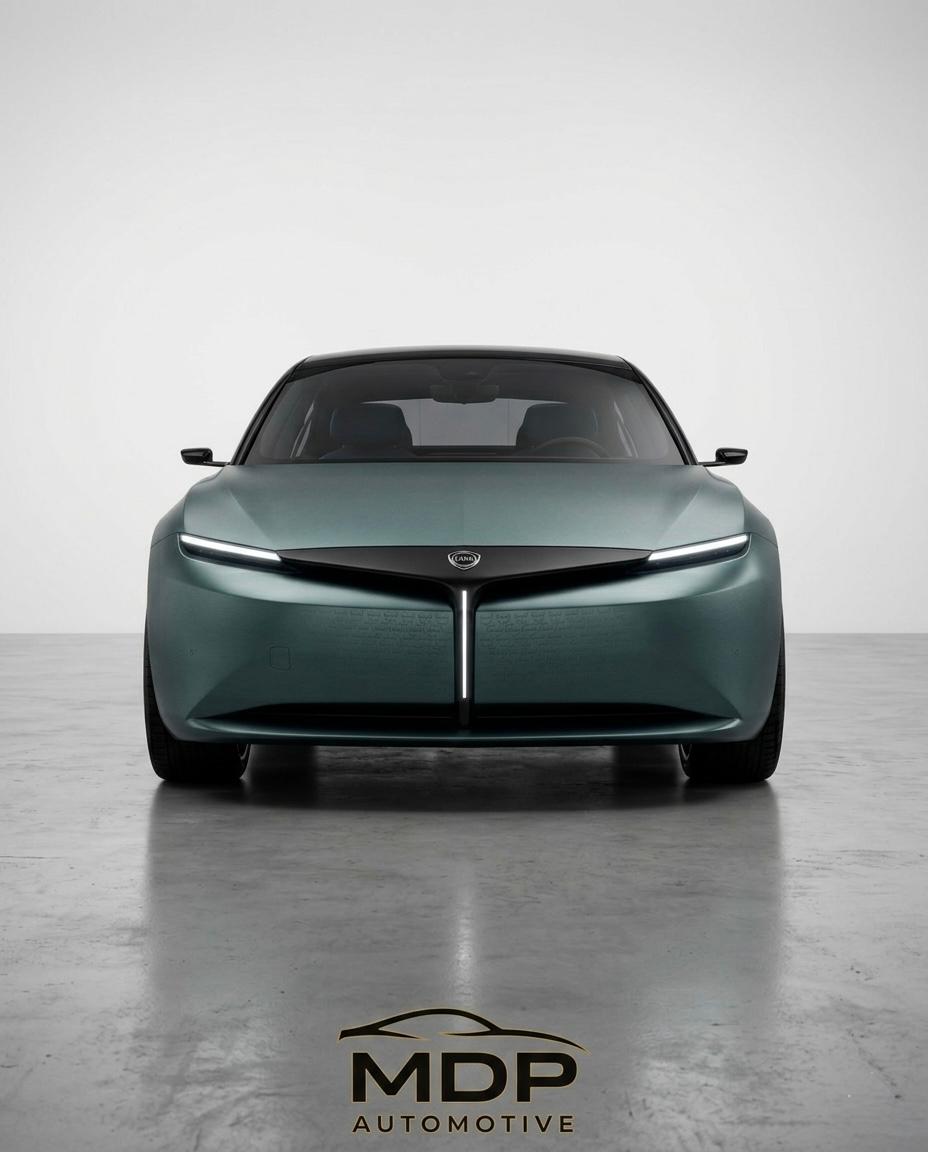 Render Lancia Thesis 2026 interni salotto italiano