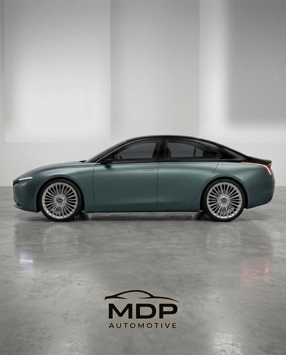 Render Lancia Thesis 2026 frontale firma luminosa