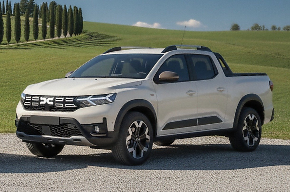 Render Dacia Duster pick-up su base terza generazione, elaborazione grafica della redazione