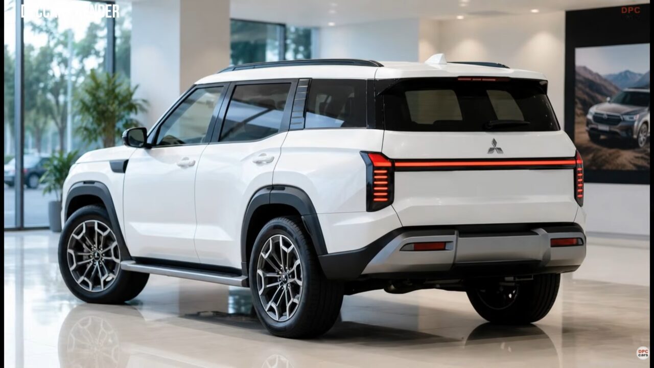 Nuova Mitsubishi Pajero 2027, render vista posteriore
