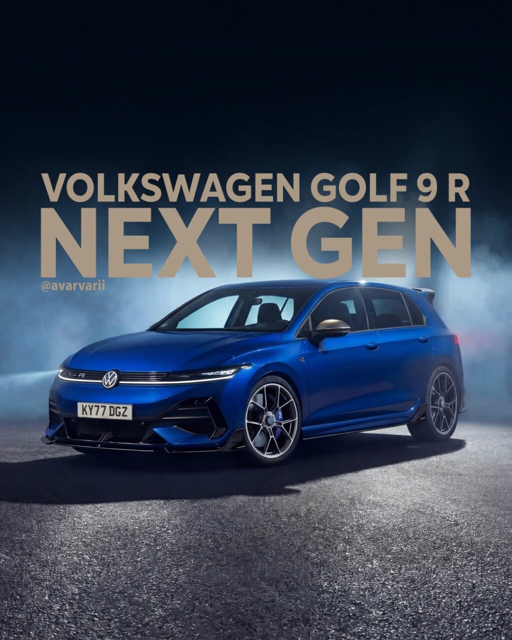 Volkswagen Golf 9 ID. Golf render tre quarti posteriore