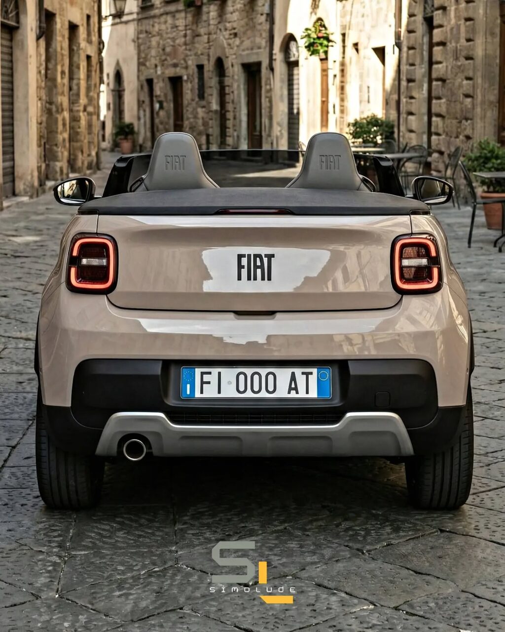 Fiat Pandina Spiaggina 2028 render concept estivo